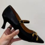 Scarpa Tacco Fibbia Gold