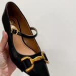Scarpa Tacco Fibbia Gold