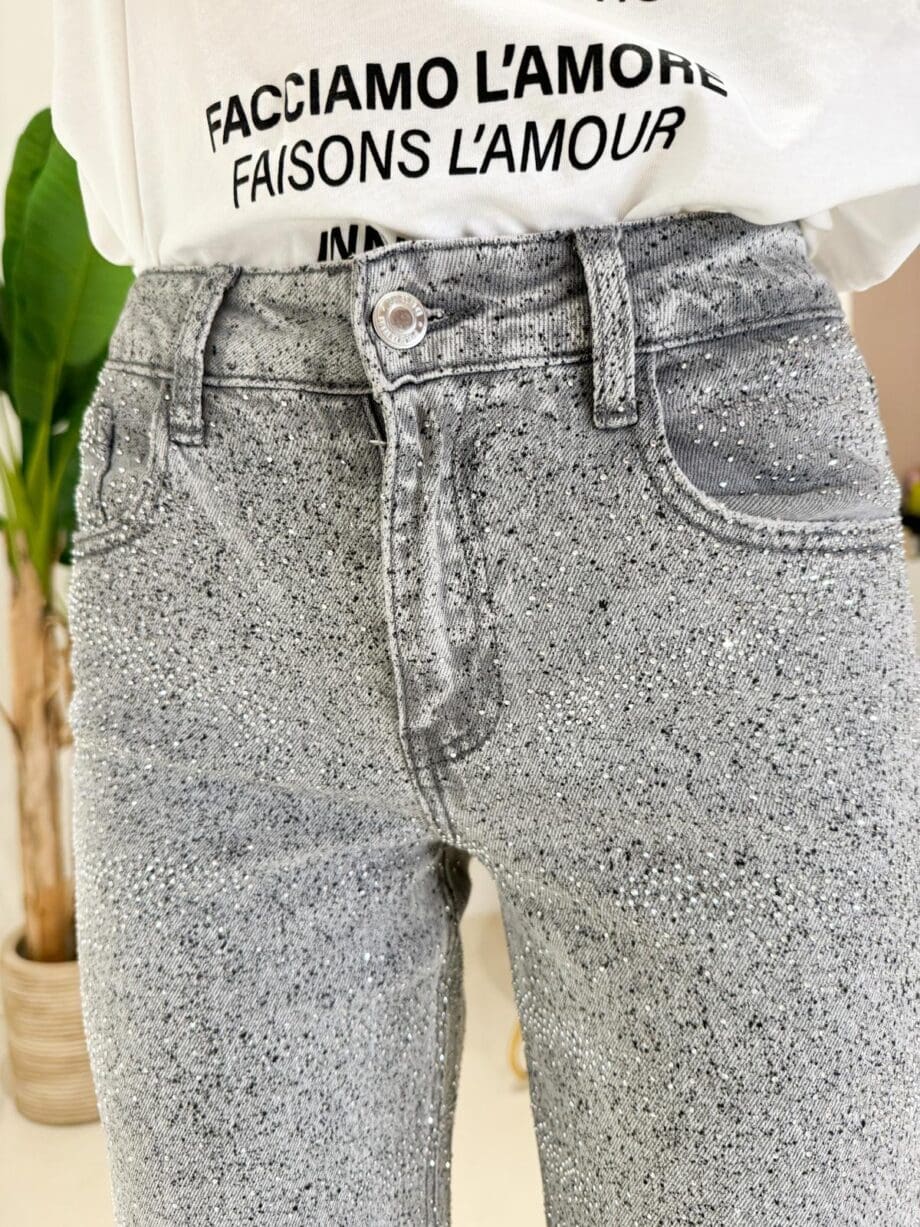 Denim Grey Strass