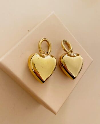 Orecchini Ciondolo Cuore Bombato
