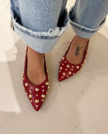 Ballerine Borchiata Red