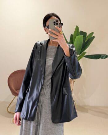 Giacca ecopelle Black