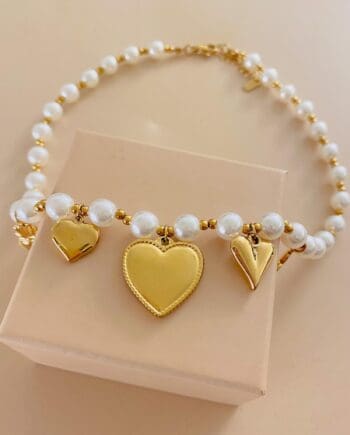 Collana perle & cuori