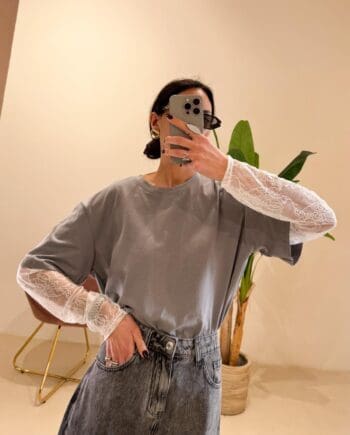 T-shirt Pizzo Grey