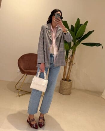 Giacca Check Pink