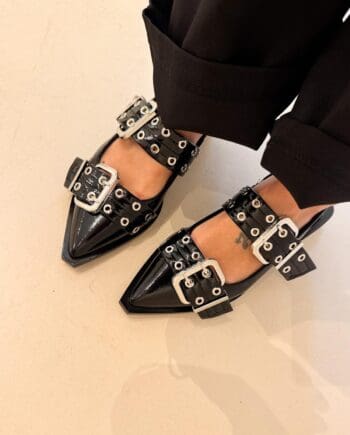 Ballerina Vernice Black Fibbia