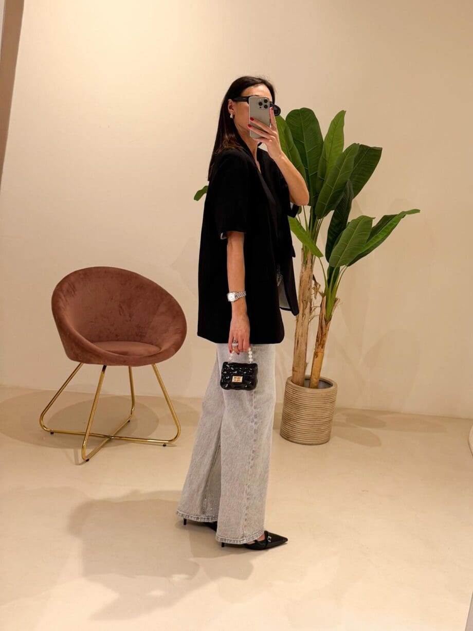 Jeans Grey Strass Luly