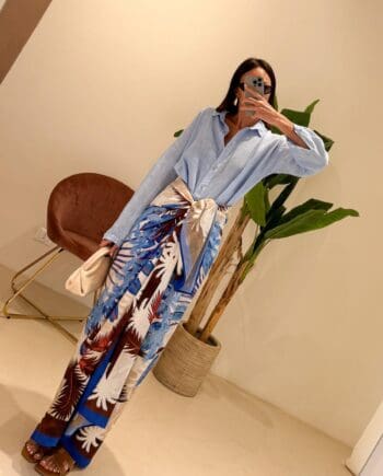 Pareo Palmas Blue