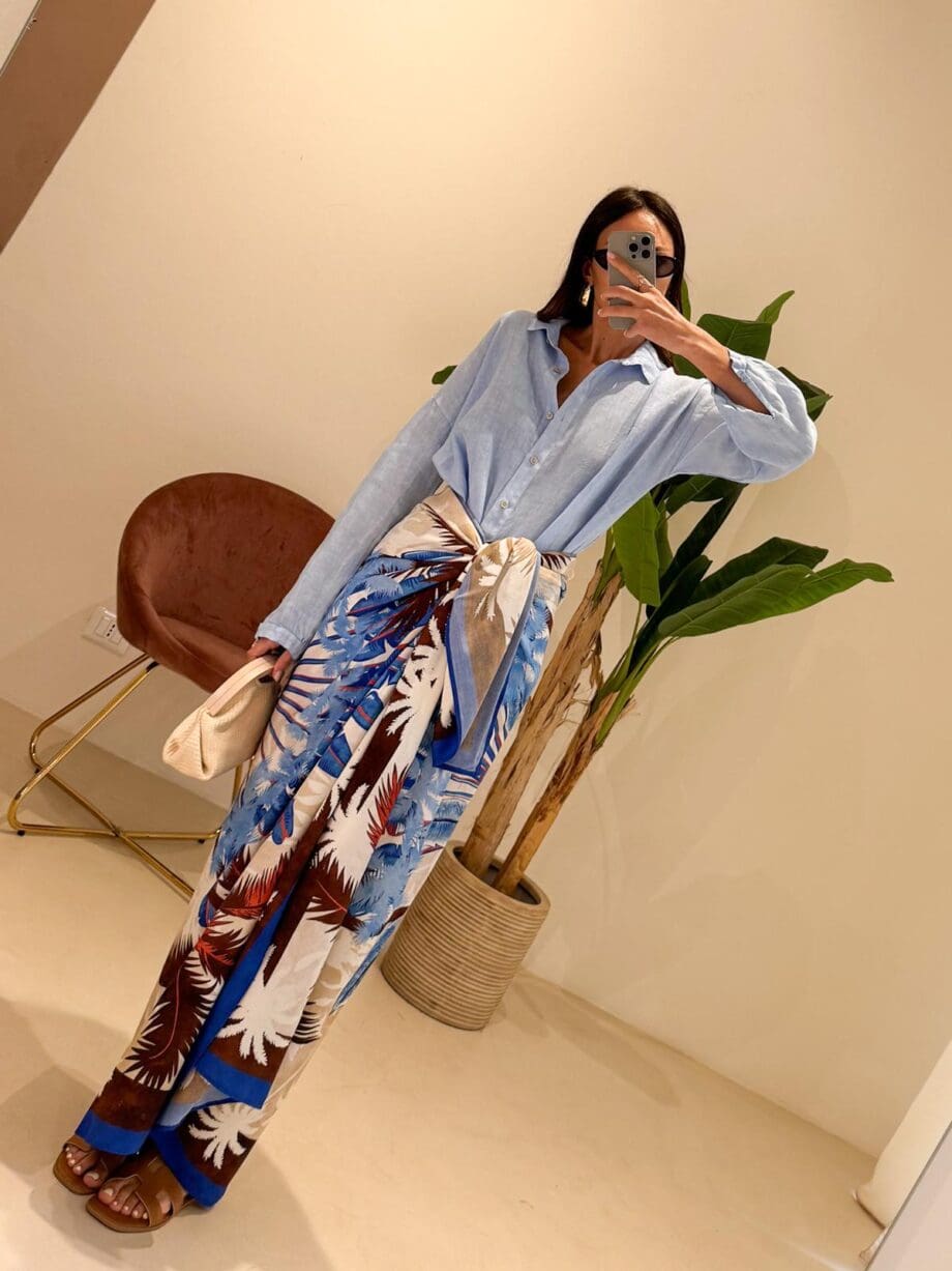 Pareo Palmas Blue