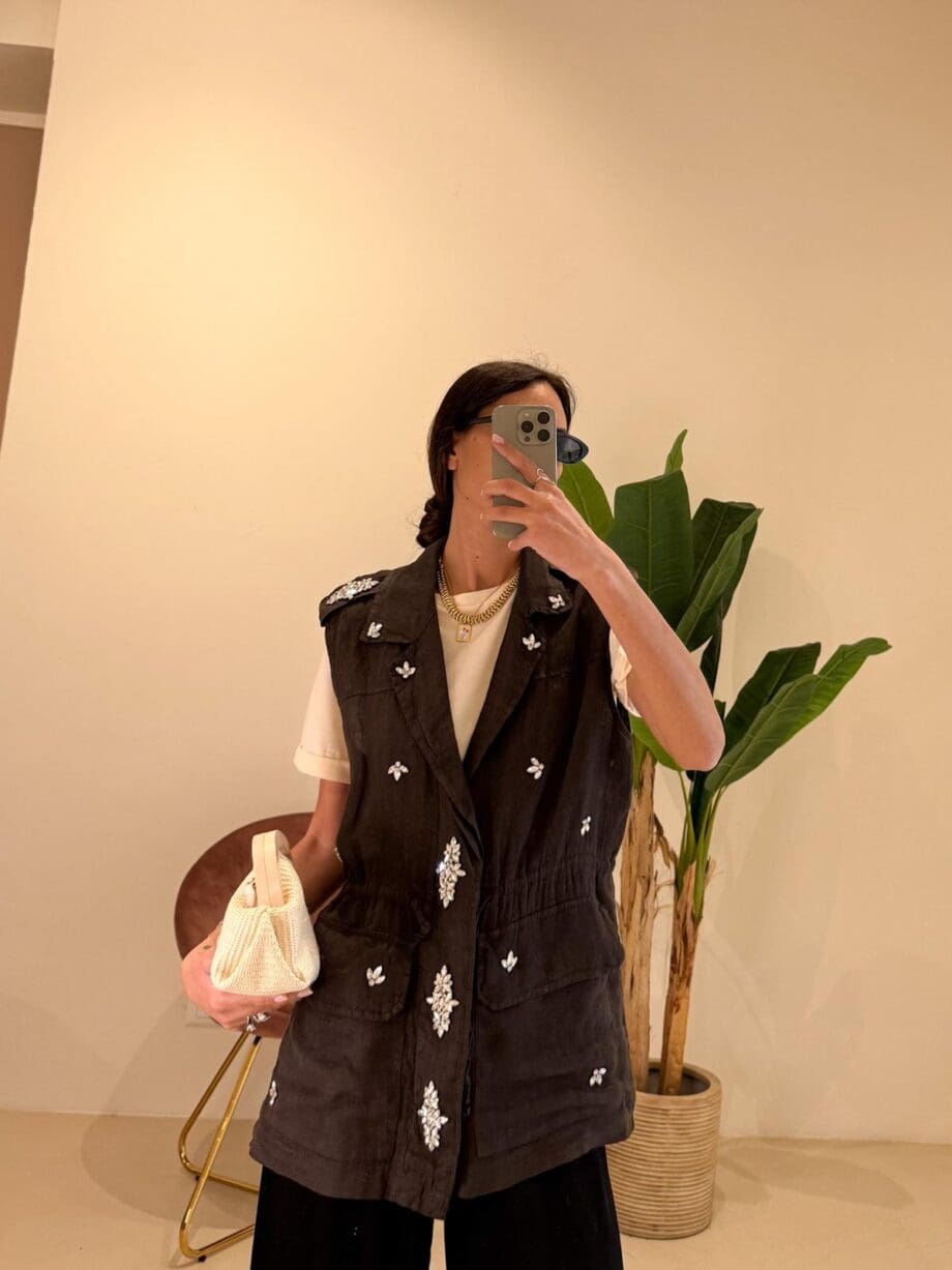 Gilet Lino Cabouchon