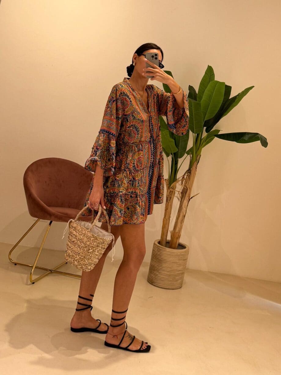 Abito Summer Arancio Celeste Blu