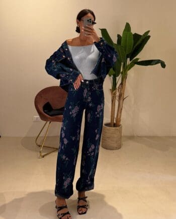 Jeans denim fiori