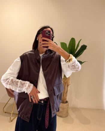 Gilet bomber burgundy