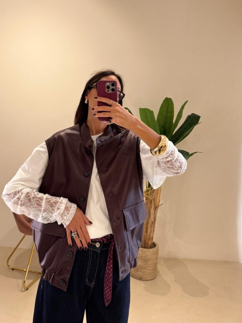 Gilet bomber burgundy