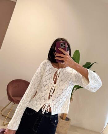 Cardigan burro fiocchetti