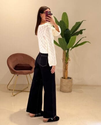 Jeans blu taglio vivo