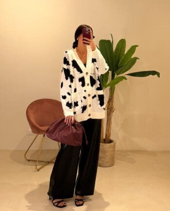 Cardigan stampa cow