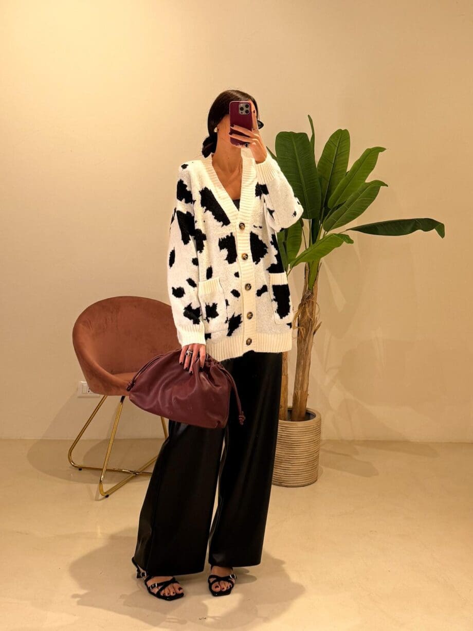 Cardigan stampa cow