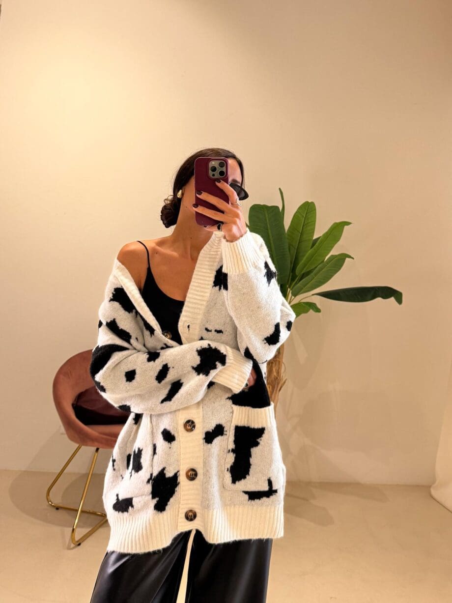Cardigan stampa cow