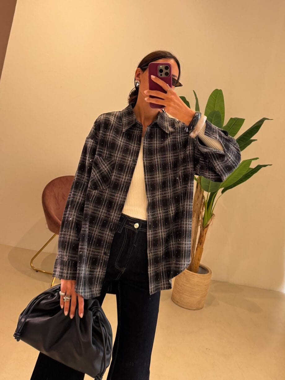 Camicia stampa check brillanti
