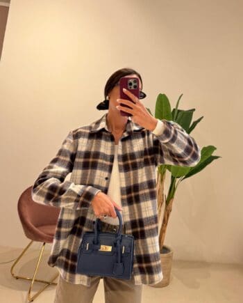 Camicia check Sabbia Celeste Moro