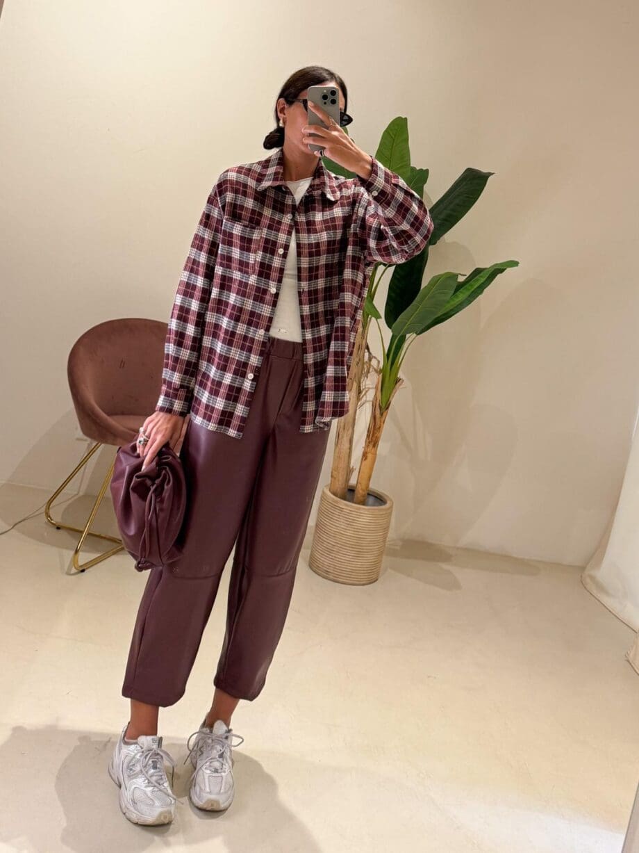Camicia check burgundy