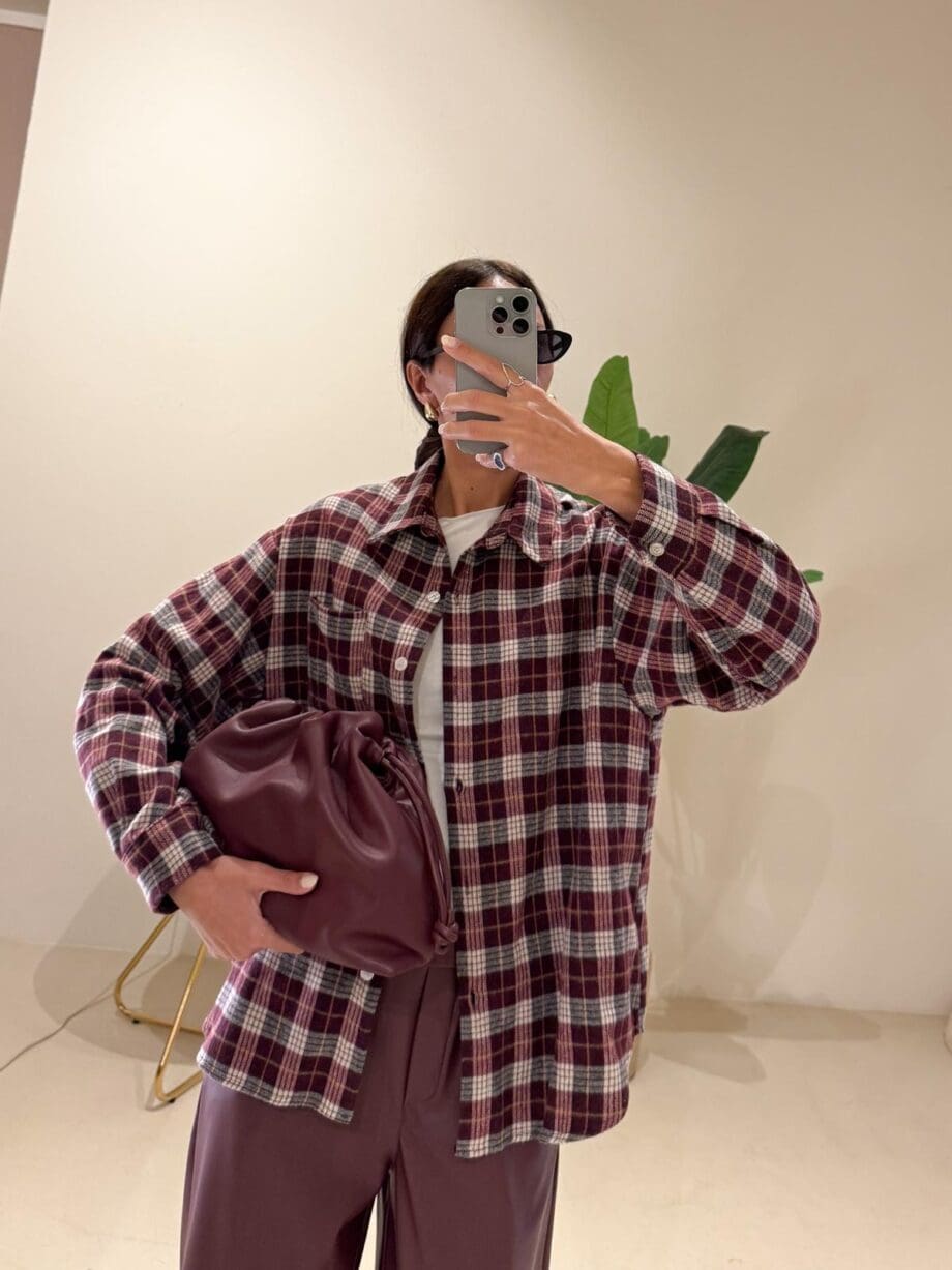 Camicia check burgundy