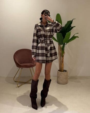Abito check Brown